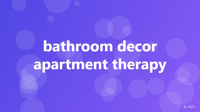bathroom decor apartment therapy
