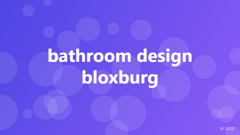 bathroom design bloxburg