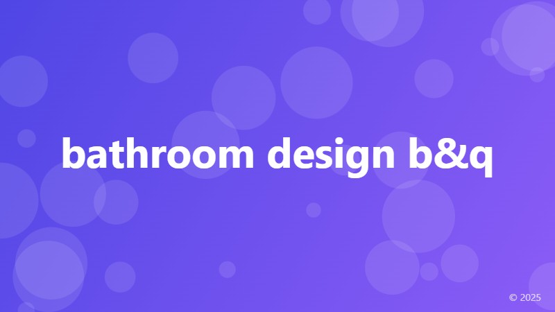 bathroom design b&q
