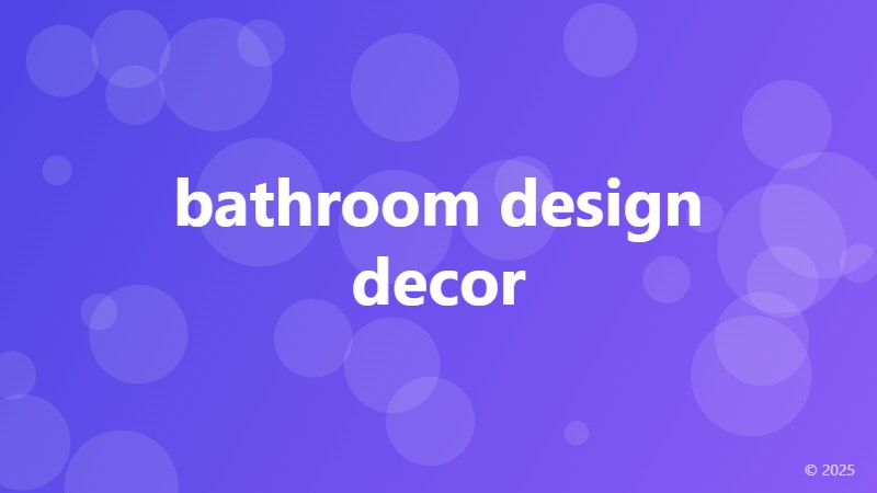 bathroom design decor