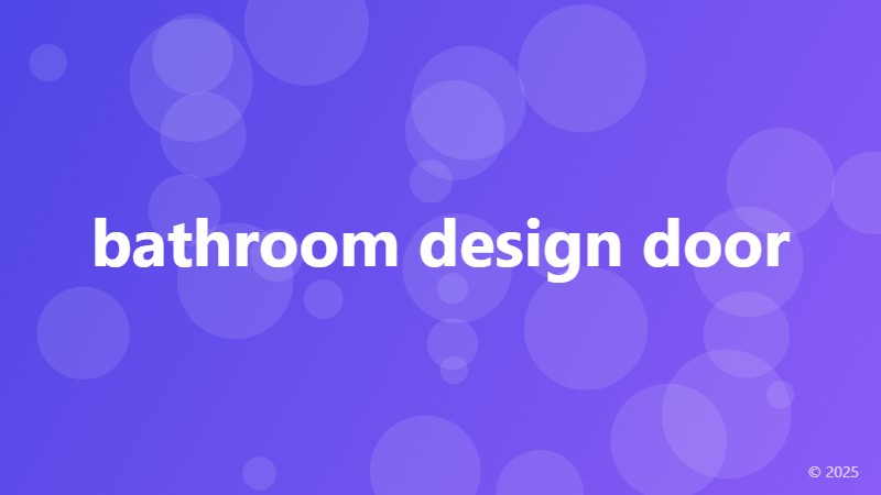bathroom design door