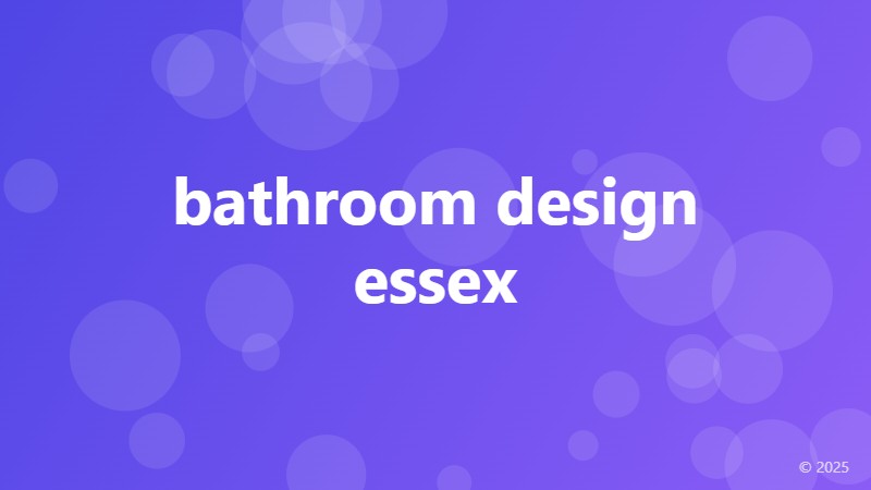 bathroom design essex