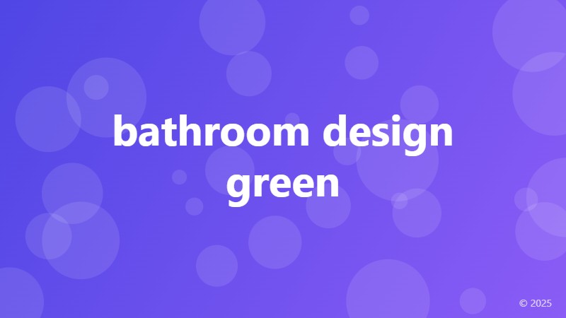 bathroom design green