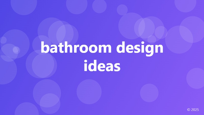 bathroom design ideas