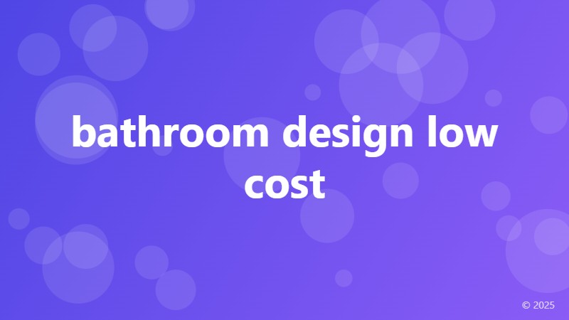 bathroom design low cost