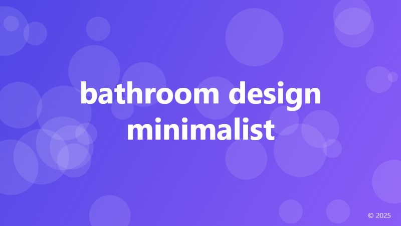bathroom design minimalist