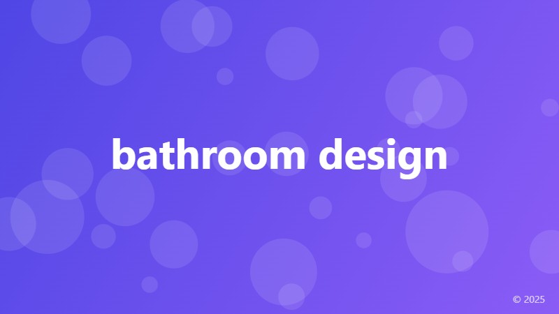 bathroom design