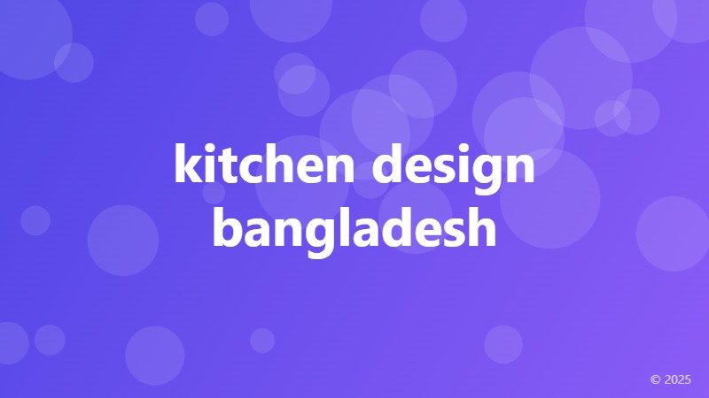 kitchen design bangladesh