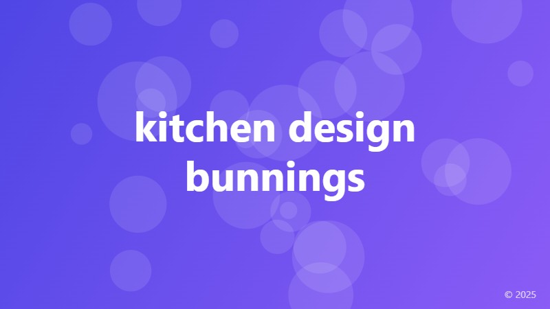 kitchen design bunnings