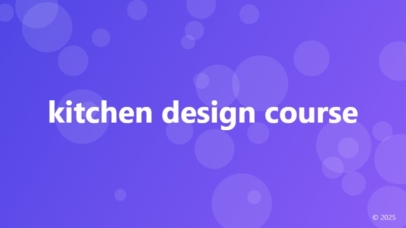kitchen design course