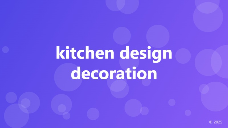 kitchen design decoration