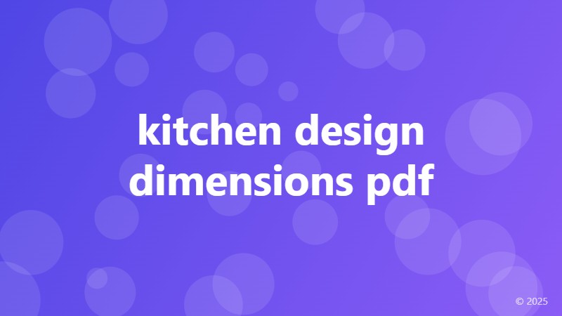kitchen design dimensions pdf
