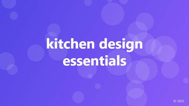 kitchen design essentials
