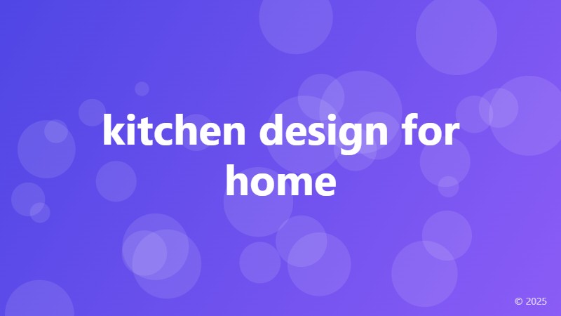 kitchen design for home