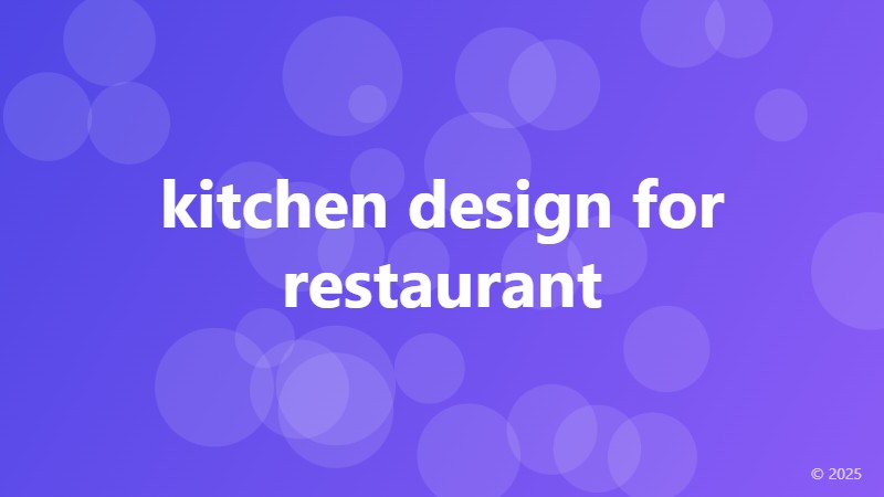 kitchen design for restaurant