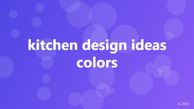 kitchen design ideas colors