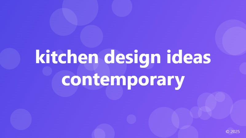 kitchen design ideas contemporary