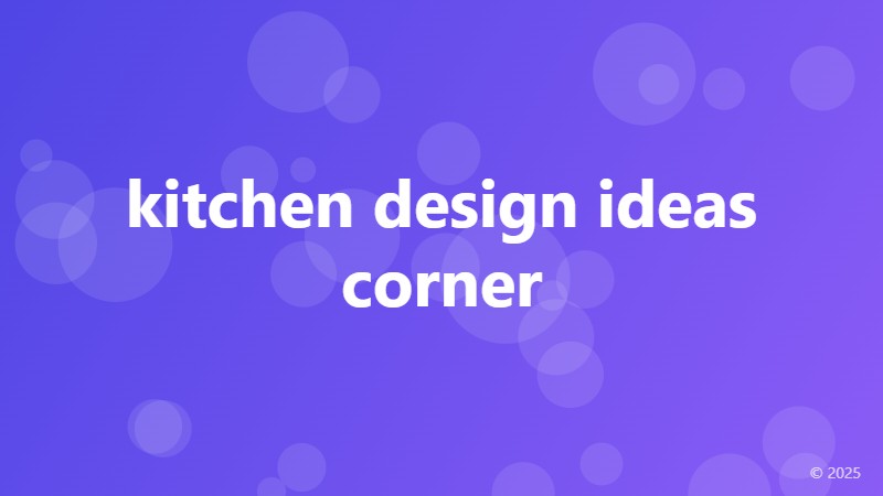 kitchen design ideas corner