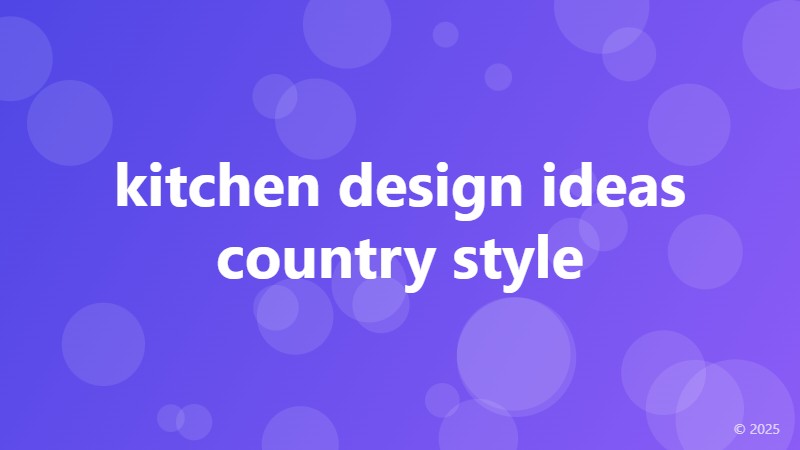 kitchen design ideas country style