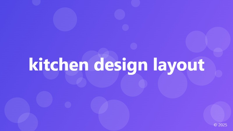 kitchen design layout