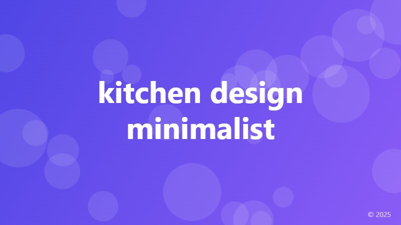 kitchen design minimalist