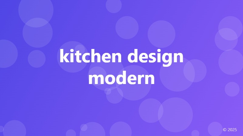 kitchen design modern