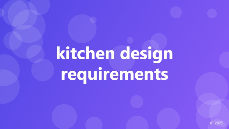 kitchen design requirements