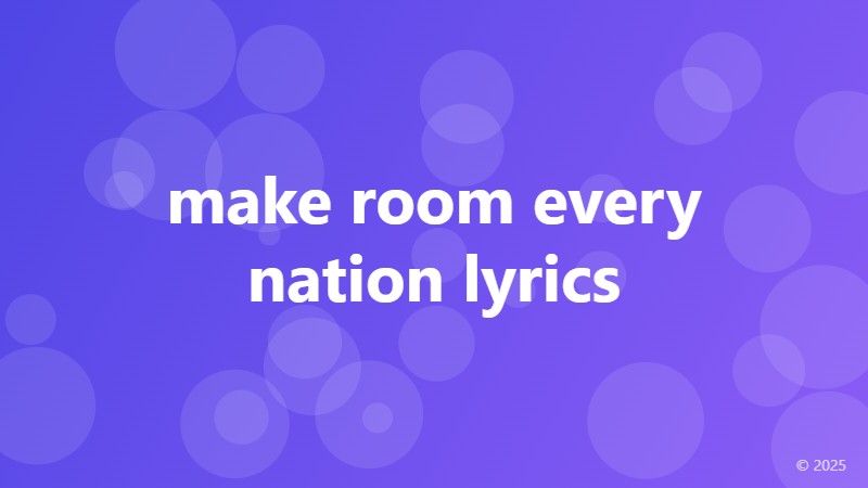 make room every nation lyrics