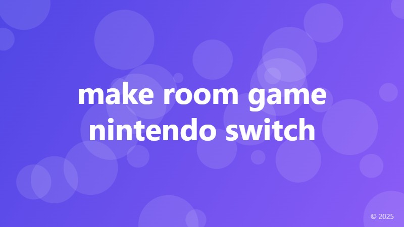 make room game nintendo switch