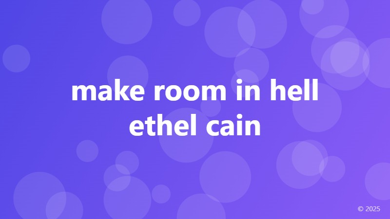 make room in hell ethel cain