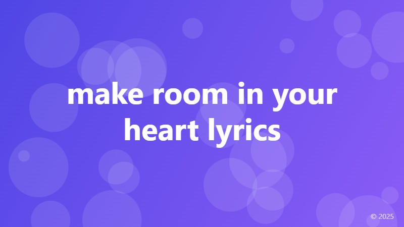 make room in your heart lyrics